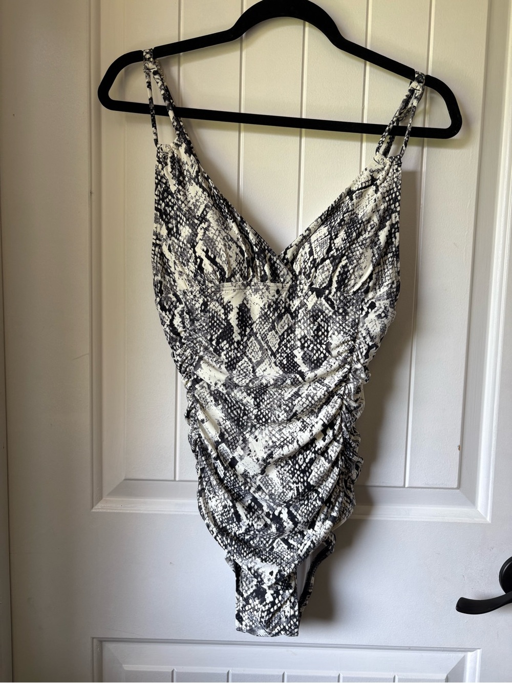 Calvin Klein V-neck Python Print Swimsuit